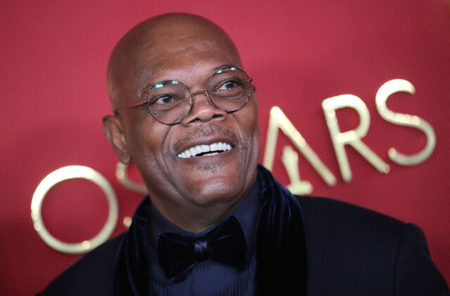 Samuel L. Jackson standing on a red carpet