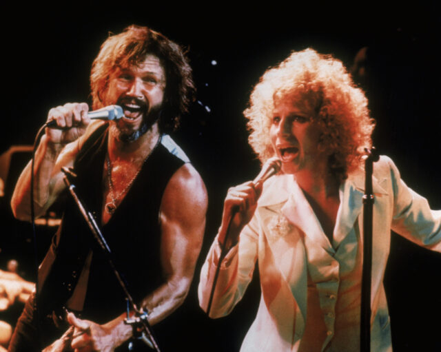 Kris Kristofferson and Barbra Streisand as John Norman Howard and Esther Hoffman in 'A Star Is Born'