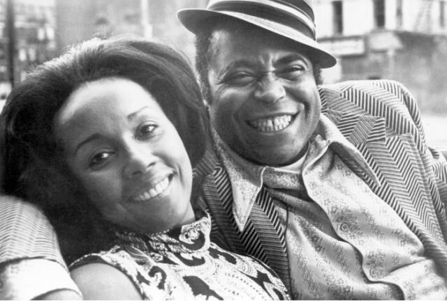 James Earl Jones and Diahann Carroll smiling for a picture together.