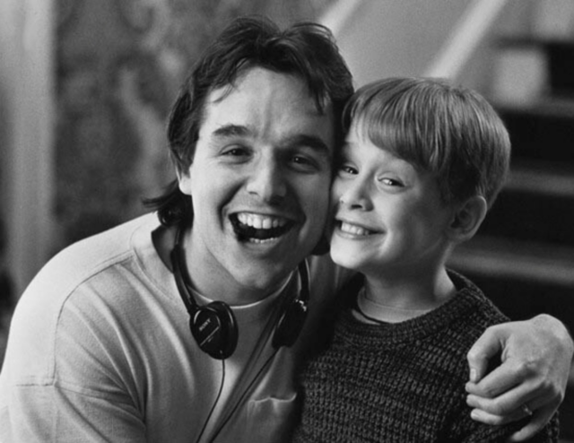 Chris Columbus and Macaulay Culkin on the set of 'Home Alone'