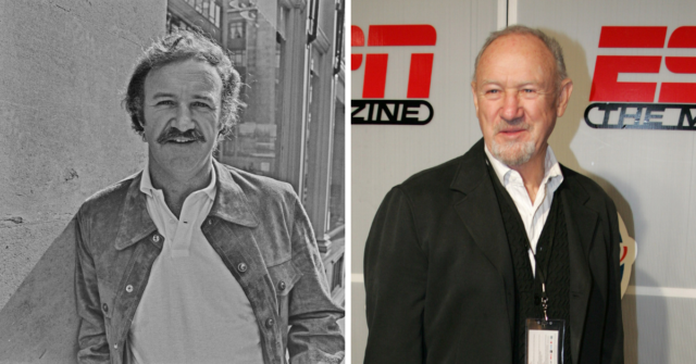 Portrait of Gene Hackman + Gene Hackman posing for a photograph