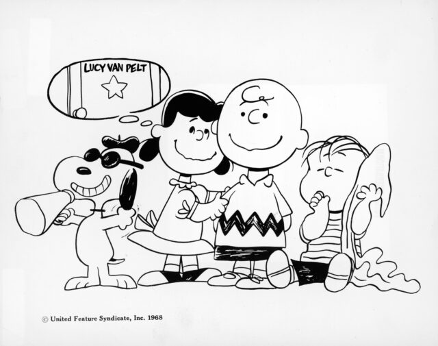 Some characters from the 'Peanuts' comic strip.