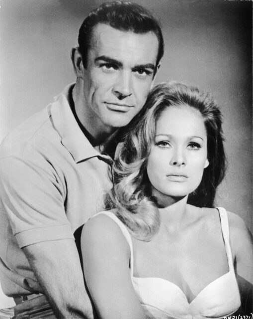 Portrait of Sean Connery and Ursula Andress.