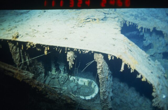 Close-up of part of the RMS Titanic wreck