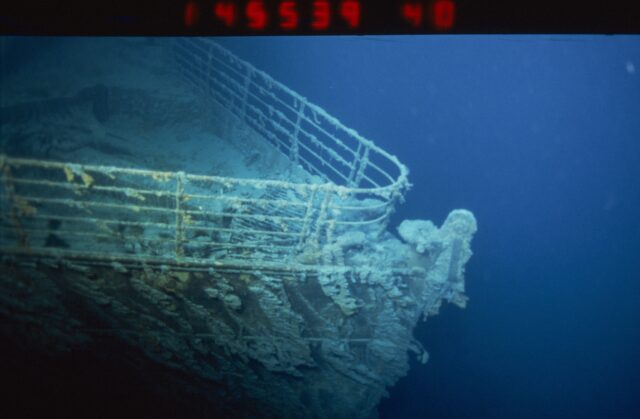 The bow of the Titanic wreck.