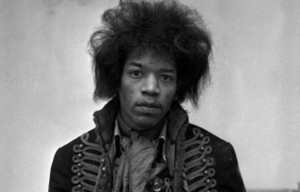 Headshot of Jimi Hendrix.