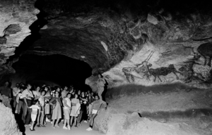 People in the Lascaux Caves.