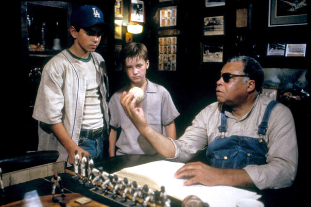 James Earl Jones, Tom Guiry, and Mike Vitar in 'The Sandlot.'