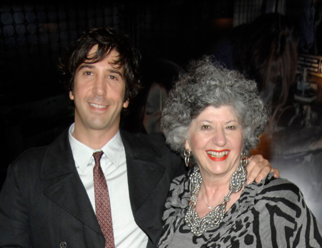 David Schwimmer and his mother, Arlene Coleman-Schwimmer, posing for a photo together.