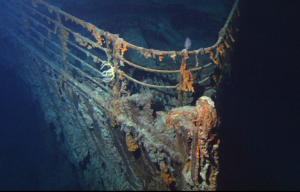 The bow of the Titanic shipwreck.