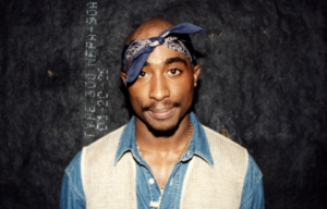 Headshot of Tupac Shakur.