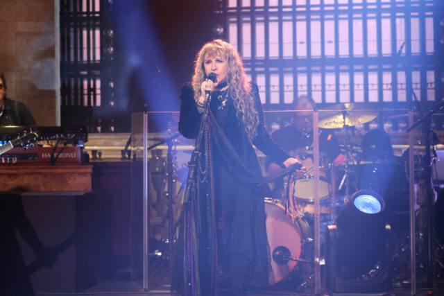 Stevie Nicks performing on stage