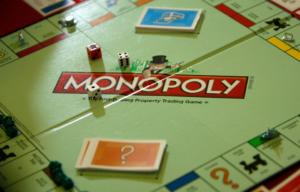 Shot of a Monopoly board game.