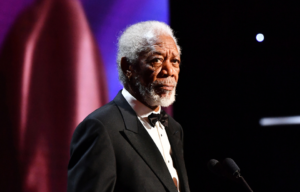 Morgan Freeman dressed in a tuxedo suit