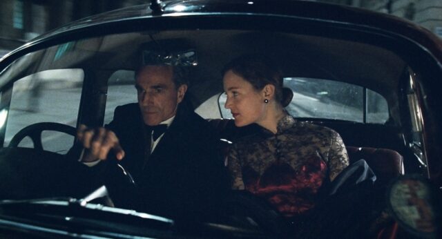 Daniel-Day Lewis and Vicky Krieps as Reynolds Woodcock and Alma Elson in 'Phantom Thread'