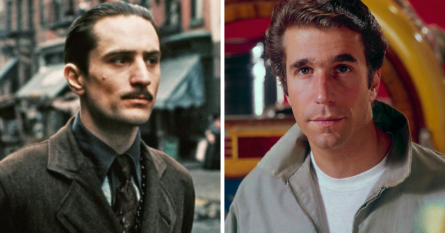 Robert De Niro as Vito Corleone in 'The Godfather Part II' + Henry Winkler as Arthur "Fonzie" Fonzarelli in 'Happy Days'