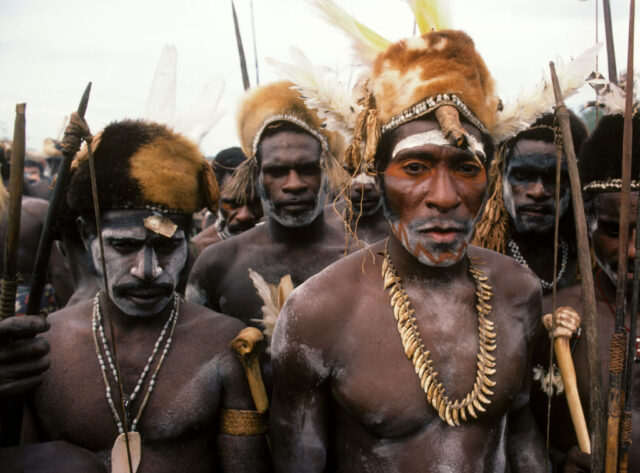 Asmat people standing together