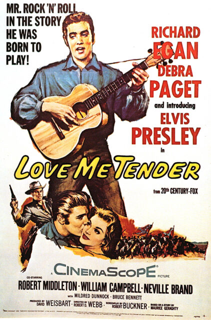 The movie poster for' Love Me Tender.'