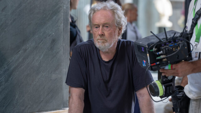 Ridley Scott standing on the set of 'Gladiator II'