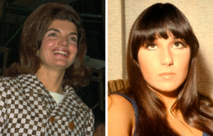 Jackie Kennedy smiling + Cher looking up