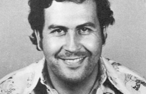 Close-up of Pablo Escobar's mugshot.