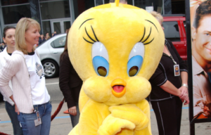 A Tweety Bird mascot.