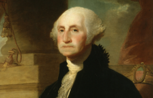 Headshot portrait of George Washington.